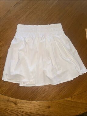CRZ YOGA White Circle Skirt with Elastic Waistband